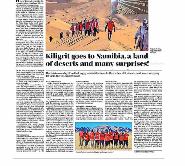Kiligrit goes to Namibia, a land of deserts and many surprises!
